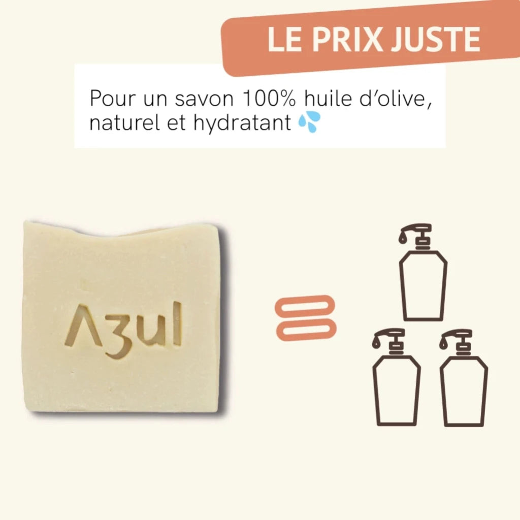 Savon à l'huile d'olive durée d'utilisation - Azul Cosmetique